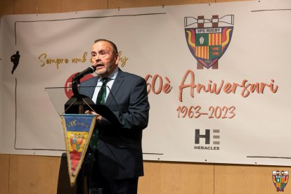 El nou president del VPC, Felip Gallardo, a l’acte del 60è aniversari del club.