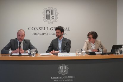 Els representants de Concòrdia durant la roda de premsa.