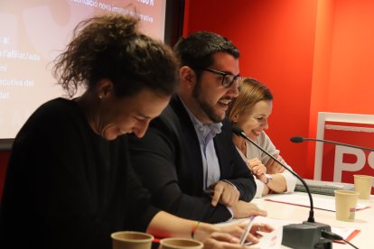 Membres del PS, ahir.