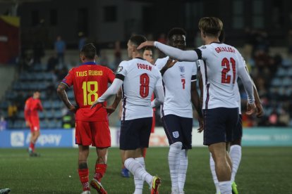 Duel entre Anglaterra i Andorra al Nacional.