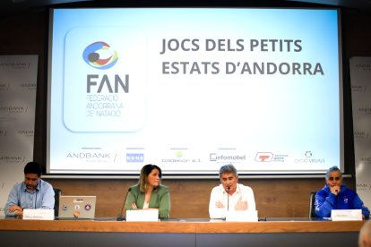 Alfonso Maltrana, Maria Suárez, Joan Clotet i Natàlia Meca en la presentació d'aquest matí