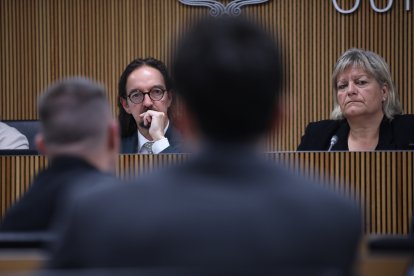 Riba, durant la compareixença.