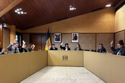 Un moment del ple comunal celebrat aquest matí a la Massana.