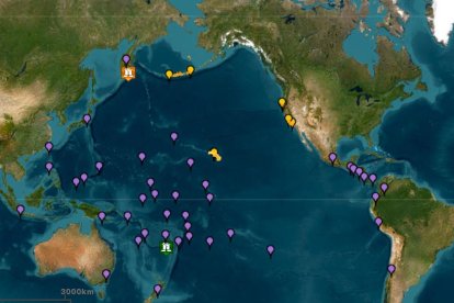 L’epicentre del terratrèmol que va activar l’alerta per tsunami.