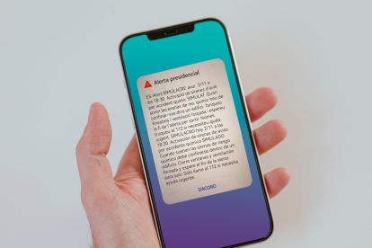 Un missatge de prova enviat per la Generalitat als dispositius mòbils.