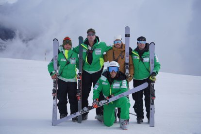 Verdú i el seu equip a Saas Fee.