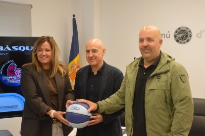 Laura López, el cònsol menor d’Escaldes, Quim Dolsa i Gorka Aixàs.
