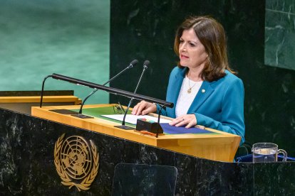 Imma Tor en el discurs a l'ONU per anunciar el reconeixement de Palestina amb condicions