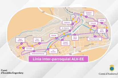 El recorregut de la prova pilot del bus interparroquial.