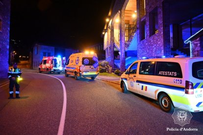 La policia en l'accident a Arinsal.
