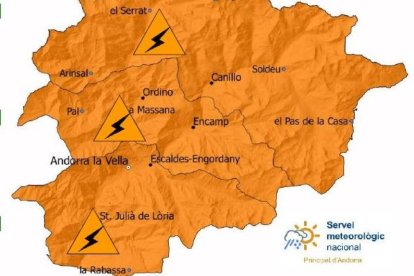 Un avís taronja al Principat.