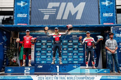 Podi del Mundial de Trial a l'última visita a Sant Julià de Lòria