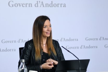 La ministra de Salut, Helena Mas, en la presentació del pla de salut mental i addiccions