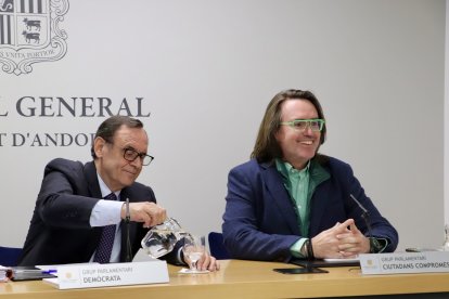 Els consellers Jordi Jordana i Carles Naudi van presentar el text.