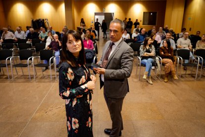 La ministra d’Esports, Mònica Bonell, i el secretari d’Estat d’Esports, Alain Cabanes.