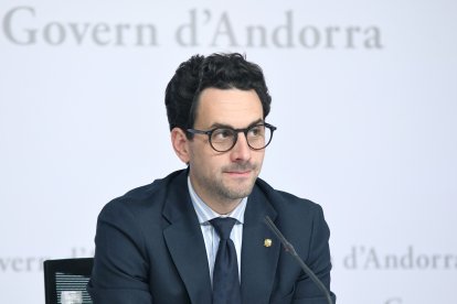 El ministre Guillem Casal en la roda de premsa d'aquesta tarda