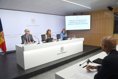 Presentació del programa, ahir a l’edifici administratiu de Govern.