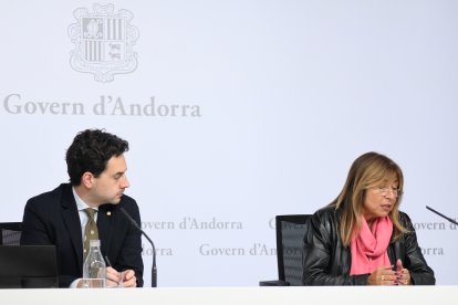 Casal i Marsol en la roda de premsa posterior al consell de ministres.