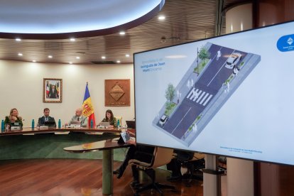 Render de com quedarà l'avinguda Joan Martí presentat avui al comú d'Encamp.