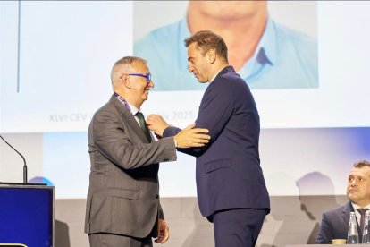 El president, Xavier Folguera, a l’acte de París.