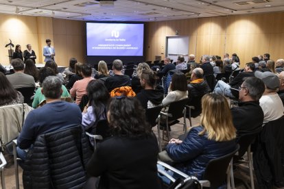 El cònsul major d'Andorra la Vella, Sergi González a la presentació del complement d'assegurançes de baixes laborals

Foto: Comú d'Andorra la Vella/Tony Lara