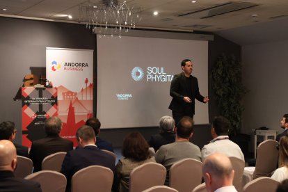 Pau Esteve, durant la seva ponència a la jornada d'internacionalització organitzades per Andorra Business