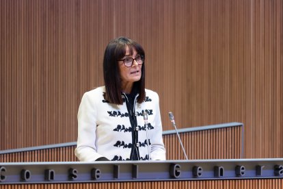 La ministra Mònica Bonell explicant la modificació de la Llei de l'esport avui al Consell