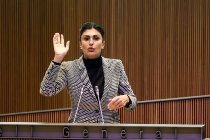 Carine Montaner, durant una de les intervencions d’ahir.