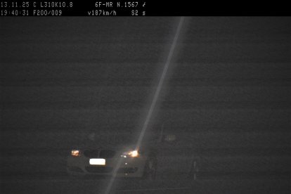 Vehicle controlat ahir per circular a 187 kmh a Lleida