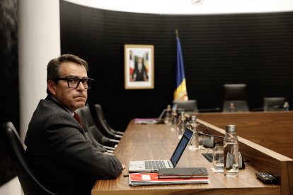 El conseller David Pérez en la darrera sessió del comú d’Escaldes-Engordany.