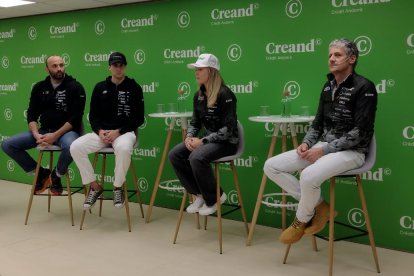 Marc Puigsubirà, Irineu Esteve, Gina del Rio i Carles Visa, ahir a la seu de Creand.