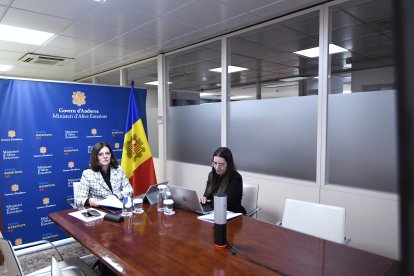 La ministra d'Afers Exteriors, Imma Tor, la II Reunió de ministres d’Afers Exteriors d’Iberoamèrica, celebrada en format virtual.
