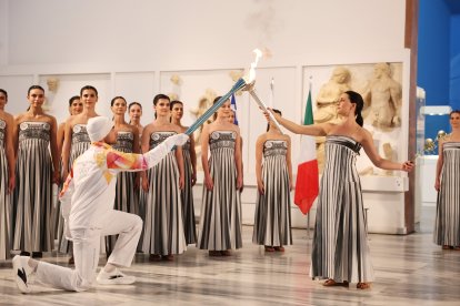 Un instant de la cerimònia celebrada a Olímpia.