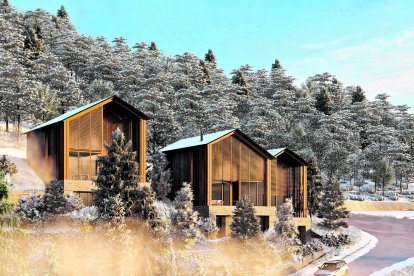 Simulació de com podrien ser els habitatges de la urbanització.