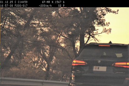 El turisme que ha estat intervingut per la policia a 200 km/h