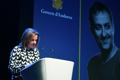 Marín durant el discurs.