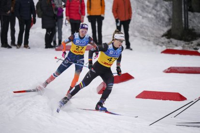 Gina del Rio, durant l’esquiatló a Noruega.