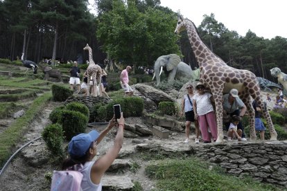 Visitants als jardins, l’estiu passat.