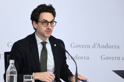 El ministre portaveu, Guillem Casal, durant la roda de premsa.