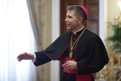 El Copríncep Episcopal, Josep-Lluís Serrano Pentinat, durant la recepció de Nadal.