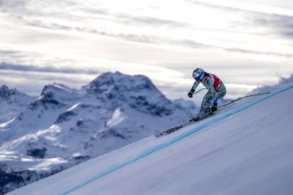 Jordina Caminal, durant el descens a St. Moritz.