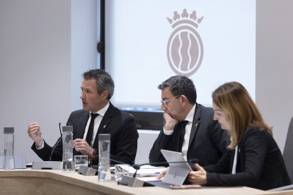 El conseller de la minoria, David Astrié, durant la sessió de comú d'aquesta tarda.