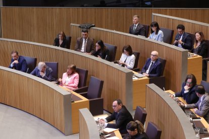 Els ministres i els líders dels grups parlamentaris de la majoria en una sessió del Consell.