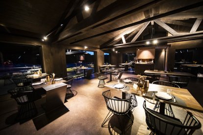 El menjador del restaurant Les Pardines