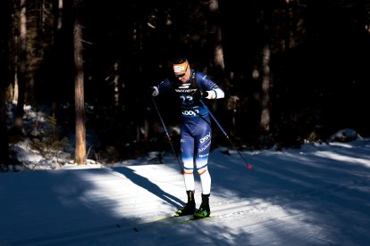 Irineu Esteve, durant la segona jornada del Tour de Ski, celebrada ahir.