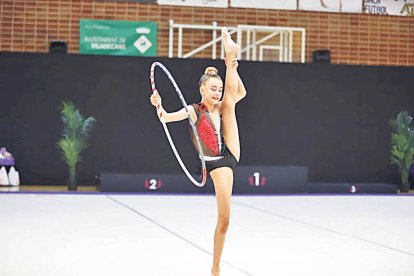 Carla Soriano, en una prova de gimàstica artística.