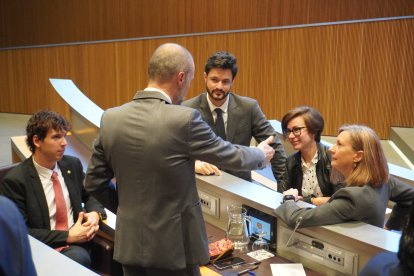 Els consellers del grup parlamentari de Concòrdia, durant una sessió de Consell General