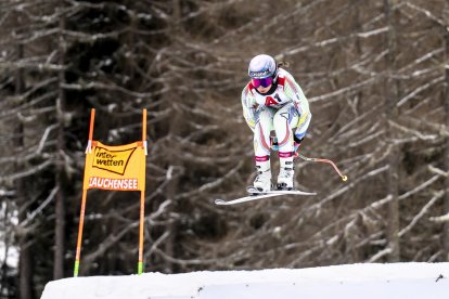 Cande Moreno, a l’entrenament de descens.