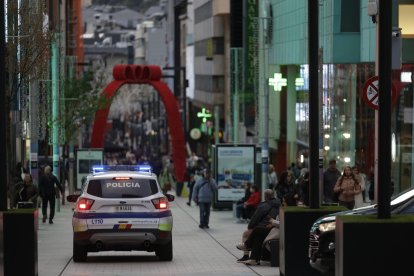 Vehicle de la policia a Andorra la Vella.