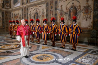 Lleó XIV durant la jornada del discurs davant el Cos Diplomàtic a la Santa Seu.